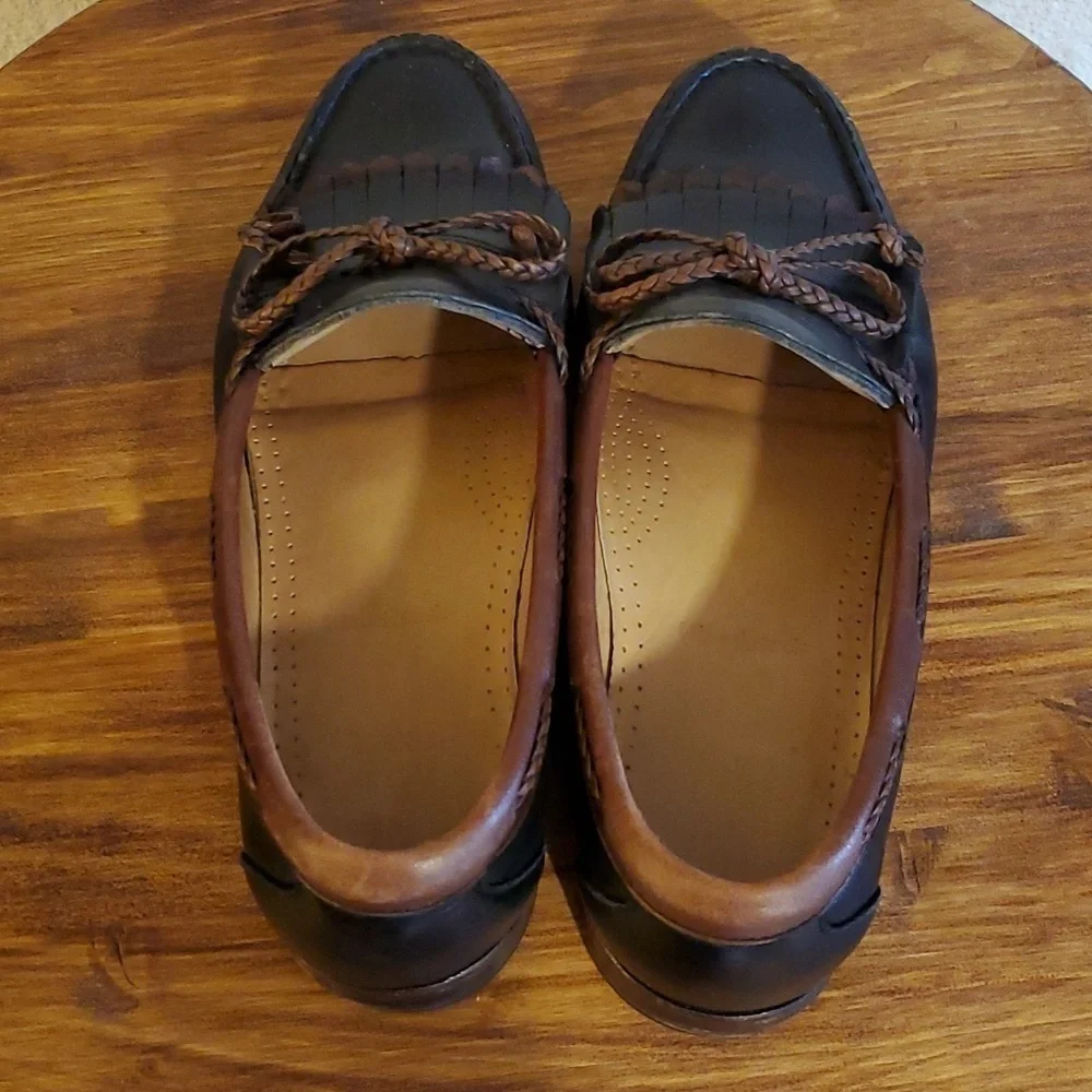 Allen Edmonds| Woodstock Black Comfort Men Loafers 2 Tone Slip On Tassels Sz.8.5